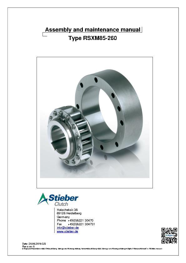 Assembly & Maintenance Manual Type RSXM 85-260